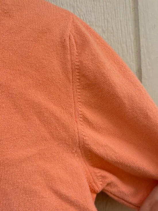 Vintage Lilly Pulitzer Cardigan Womens Medium Peach Pointelle Cottage Preppy Y2K - Picture 3 of 8